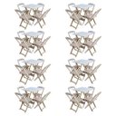 Ver imagem 1 de Kit 8 Conjuntos de Mesa com 4 Cadeiras de Madeira Dobrável 70x70 sem Pintura/crua