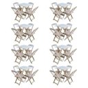 Ver imagem 1 de Kit 8 Jogos de Mesa com 4 Cadeiras de Madeira Dobravel 70x70 Ideal para Bar e Restaurante - sem Pint