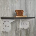 Ver imagem 2 de Mãos Francesas de Prateleira 20cm Desenho Roda 4x4 Decorativa Branca Aço