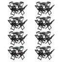 Ver imagem 1 de Kit 8 Jogos de Mesa com 4 Cadeiras de Madeira Dobravel 70x70 Ideal para Bar e Restaurante - Tabaco