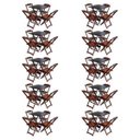 Ver imagem 1 de Kit 10 Jogos de Mesa com 4 Cadeiras de Madeira Dobravel 70x70 Ideal para Bar e Restaurante - Imbuia