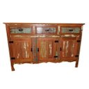 Ver imagem 1 de Balcão Buffet Arcaz de Madeira Maciça de Demolição com 3 Portas e 3 Gavetas com Pátina:largura 170cm