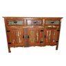 Balcão Buffet Arcaz de Madeira Maciça de Demolição com 3 Portas e 3 Gavetas com Pátina:largura 170cm - 1