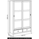 Ver imagem 4 de Guarda Roupa Solteiro 133cm 2 Portas Deslizantes Lazio Branco/Freijó F07 - Mpozenato