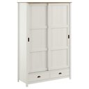 Ver imagem 1 de Guarda Roupa Solteiro 133cm 2 Portas Deslizantes Lazio Branco/Freijó F07 - Mpozenato