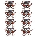 Ver imagem 1 de Kit 8 Conjuntos de Mesa com 4 Cadeiras de Madeira Dobrável 70x70 Imbuia