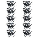 Ver imagem 1 de Kit 10 Conjuntos de Mesa com 4 Cadeiras de Madeira Dobrável 70x70 Preto