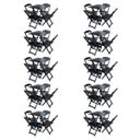 Ver imagem 1 de Kit 10 Jogos de Mesa com 4 Cadeiras de Madeira Dobrável 70x70 Ideal para Bar e Restaurante - Preto