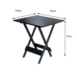 Kit 6 Jogos de Mesa com 4 Cadeiras de Madeira Dobrável 70x70 Ideal para Bar e Restaurante - Preto - 3