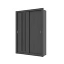 Ver imagem 4 de Guarda Roupa Solteiro 2 Portas Darvi Carraro Ripado Preto Touch