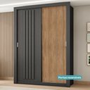 Ver imagem 7 de Guarda Roupa Solteiro 2 Portas Darvi Carraro Ripado Preto Touch