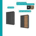 Ver imagem 6 de Guarda Roupa Solteiro 2 Portas Darvi Carraro Ripado Preto Touch