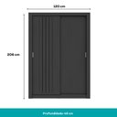 Ver imagem 5 de Guarda Roupa Solteiro 2 Portas Darvi Carraro Ripado Preto Touch