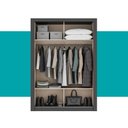 Ver mais imagens de Guarda Roupa Solteiro 2 Portas Darvi Carraro Ripado Preto Touch