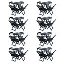 Ver imagem 1 de Kit 8 Conjuntos de Mesa com 4 Cadeiras de Madeira Dobrável 70x70 Preto