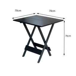 Kit 8 Conjuntos de Mesa com 4 Cadeiras de Madeira Dobrável 70x70 Preto - 3