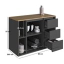 Ver imagem 5 de Balcão Gabinete de Banheiro Suspenso Crart-BAL003 1 Porta 3 Gavetas 80cm Grafite Multimóveis