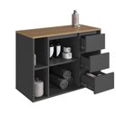 Ver imagem 6 de Balcão Gabinete de Banheiro Suspenso Crart-BAL003 1 Porta 3 Gavetas 80cm Grafite Multimóveis