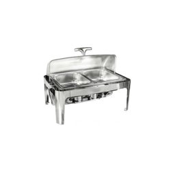 Rechaud inox 2 cubas 13 lts tampa basculante giratória luxo - 1
