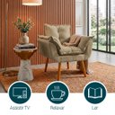 Ver imagem 5 de Kit 2 Poltronas Decorativas Reforçadas para Sala Alice para Recepção Manicure Escritório Suede