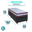 Ver imagem 3 de Cama + Bau Blindado e Colchão Molas Ensacadas Solteiro - Legaccy Paropas