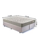 Ver imagem 2 de Base Box Baú Bipartido Casal 138x188 Suede Bege com Colchão Ecoline D40 Espuma