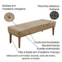 Ver imagem 3 de Calçadeira Recamier Queen 1,60m Gênova Suede Bege Pallazio