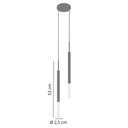 Ver imagem 4 de Kit 2 Luminárias Tubo Pendente Duplo Difusor Quarto Preto