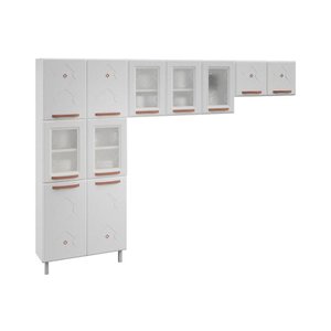 Kit de Cozinha Modulada 3 Peças Mirage New (2 Armários + 1 Paneleiro) CPT113 Branco - Telasul