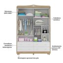 Ver imagem 3 de Guarda Roupa Peroba Elô 4 Portas e 4 Gavetas Branco/Carvalho