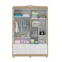 Ver imagem 5 de Guarda Roupa Peroba Elô 4 Portas e 4 Gavetas Branco/Carvalho