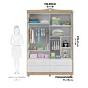 Ver imagem 2 de Guarda Roupa Peroba Elô 4 Portas e 4 Gavetas Branco/Carvalho