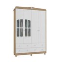 Ver imagem 4 de Guarda Roupa Peroba Elô 4 Portas e 4 Gavetas Branco/Carvalho