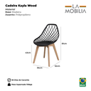 Ver imagem 6 de Conjunto 2 Cadeiras Kaila Pretas em Polipropileno com Base Wood para Sala de Jantar e Cozinha