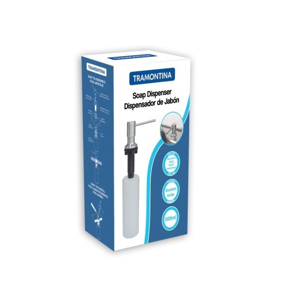 Dispenser Dosador de Sabão Detergente 500ML Inox Tramontina - 3