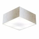Ver imagem 1 de Plafon Quadrado Md-3012 Cúpula em Tecido 21/50x50cm Linho Bege - Bivolt