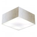 Ver imagem 3 de Plafon Quadrado Md-3012 Cúpula em Tecido 21/50x50cm Linho Bege - Bivolt