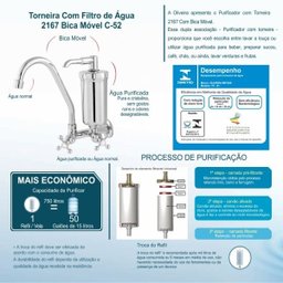 Torneira Cozinha Com Filtro de Água 2167 C-52 1/4 Volta Oliveira - 2
