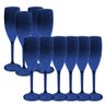 8 Taças Champanhe Acrílico Azul Marinho - 1
