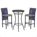 Ver imagem 1 de Mesa Bistrô e 2 Banquetas Roma Preta Corda Náutica Estofado 6 Trama Original