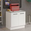 Ver imagem 1 de Balcão Multiuso 80cm 2 Portas Branco Agata Madesa Branco