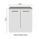 Ver imagem 3 de Balcão Multiuso 80cm 2 Portas Branco Agata Madesa Branco