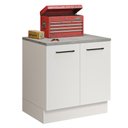 Ver imagem 2 de Balcão Multiuso 80cm 2 Portas Branco Agata Madesa Branco