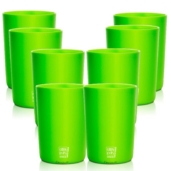 8 Copos Eco Green Cups 320ml - 1