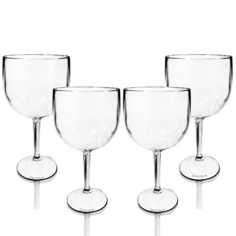 4 Taças para Gin Tônica Acrílico Transparente 550ml Copo Gin