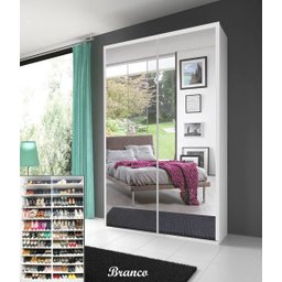 Sapateira de Espelhos Luz Led Magia Móveis Diamante Branco - 3