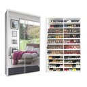 Ver imagem 1 de Sapateira de Espelhos Luz Led Magia Móveis Diamante Branco