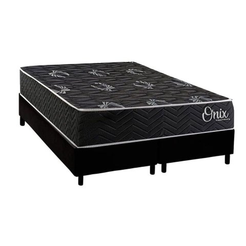 Cama Box Novo + Colchão Espuma Kappesberg D28 Anatômico Onix + Base Crc Corano Black