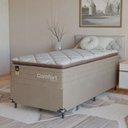 Ver imagem 1 de Cama Box Solteiro + Colchão Comfort Class Pillow Top 88x188 Bege/suede Bege