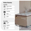 Ver imagem 3 de Cama Box Solteiro + Colchão Comfort Class Pillow Top 88x188 Bege/suede Bege